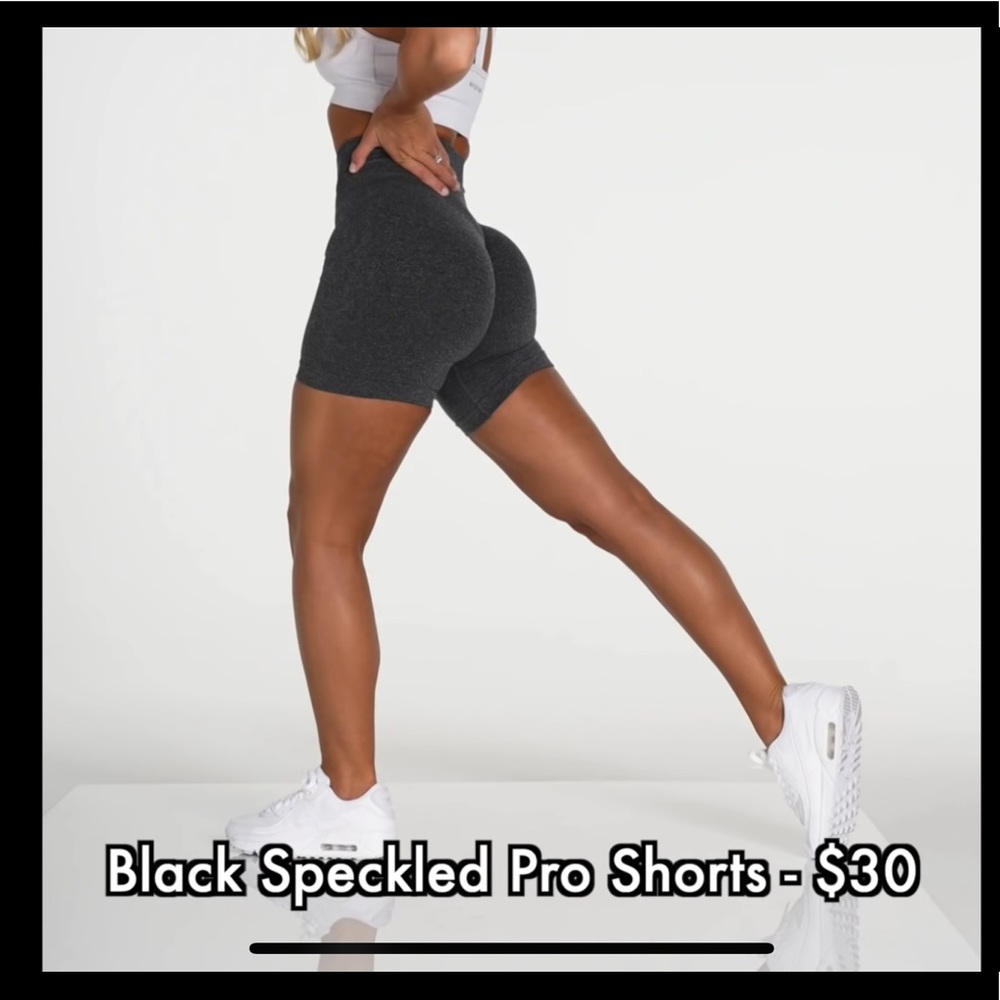 NVGTN black speckled pro shorts size S biker shorts